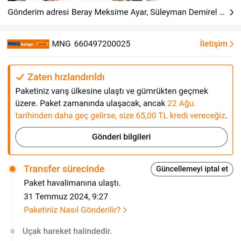MNG Kargo Temu' Dan Sipariş Ettiğim Kargom Nerede