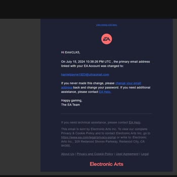 EA Hesabım Çalındı Ve Erişim Sağlayamıyorum