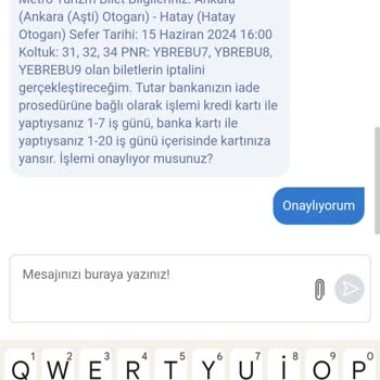 Obilet Bilet İptal İşleminin Para İadesi Yapılmamıştır