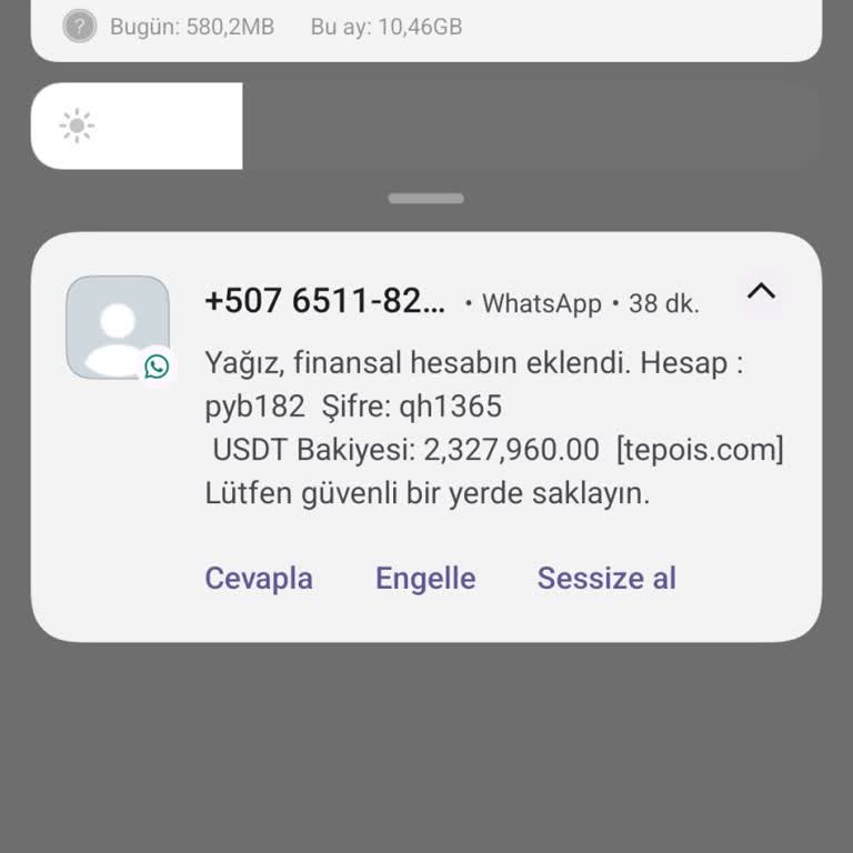 WhatsApp Tepois.com WhatsApp Üzerinden Gelen Mesaj Üzerine...