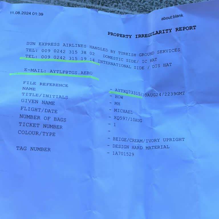 SunExpress Airlines Missing Our Suitcase/