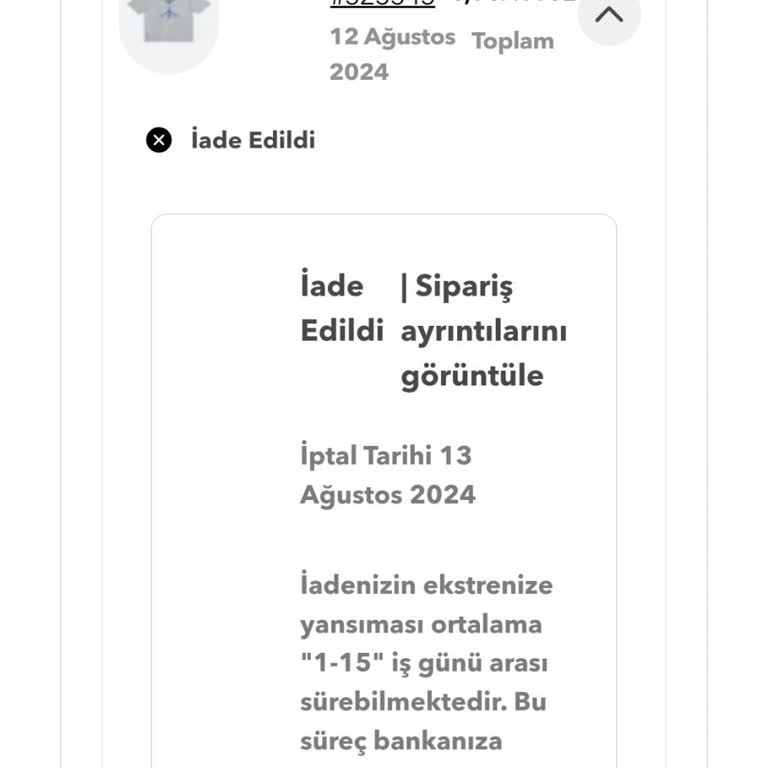 Les Benjamins Bilinmeyen Sipariş İadesi