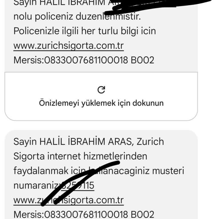 Zurich Sigorta Asılsız Sigorta Poliçesi