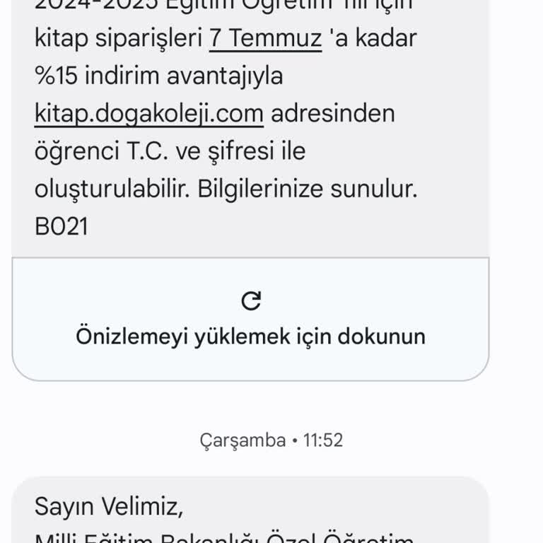 Doğa Koleji Eğitim Kurumları %15 İndirimli Kitap Siparişi Mağduru