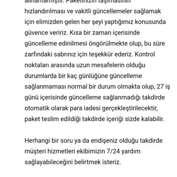 Temu Sipariş Güncellemesi Yok