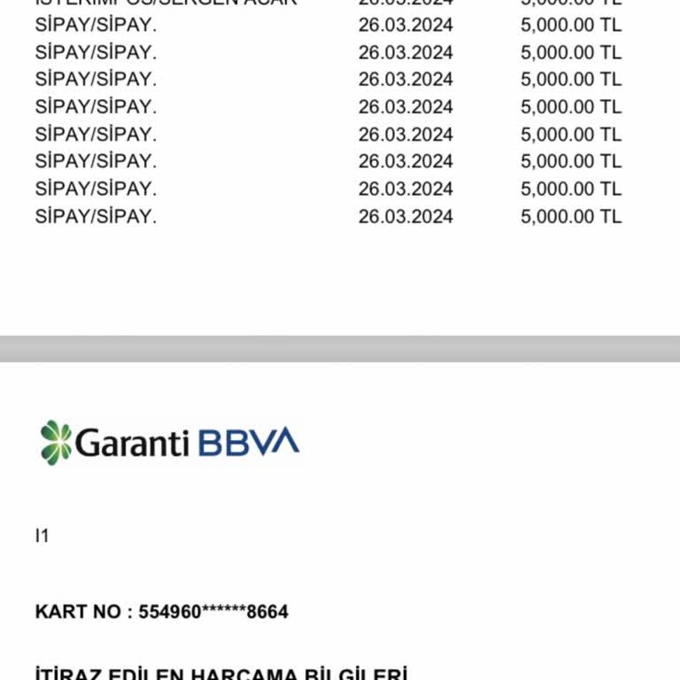 Sipay Harcama İtirazında Yalan Beyanda Bulunuyor