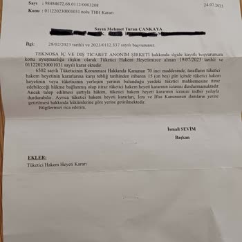 Teknosa, Hakem Heyeti Kararını Uygulamıyor!