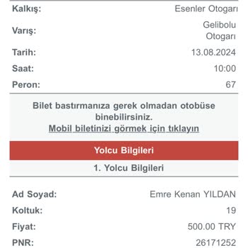 Obilet Uygulamasında Bilet İptali Sorunu