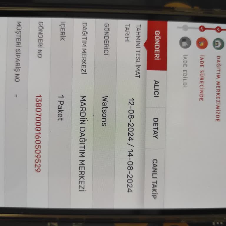 Watsons Ürün Habersiz İade Edildi