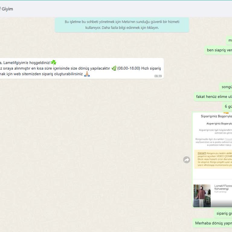 Lamelif Giyim Siparişe Geri Dönüş Sağlanmaması
