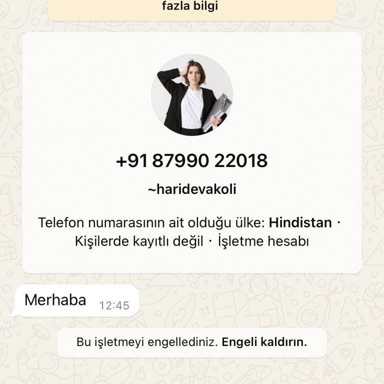 WhatsApp Yurt Dışı Numarasında Gelen Mesaj