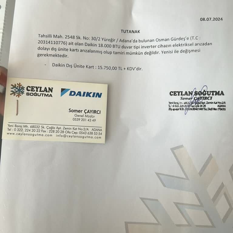 Daikin Klima Arızası Servisin İlgisizliği Ve Sorunun Çözülmemesi!