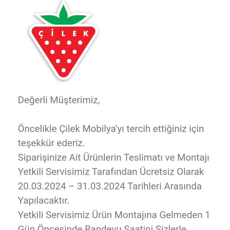 Çilek Mobilyadan Alışveriş Yapmak Pişmanlıktır
