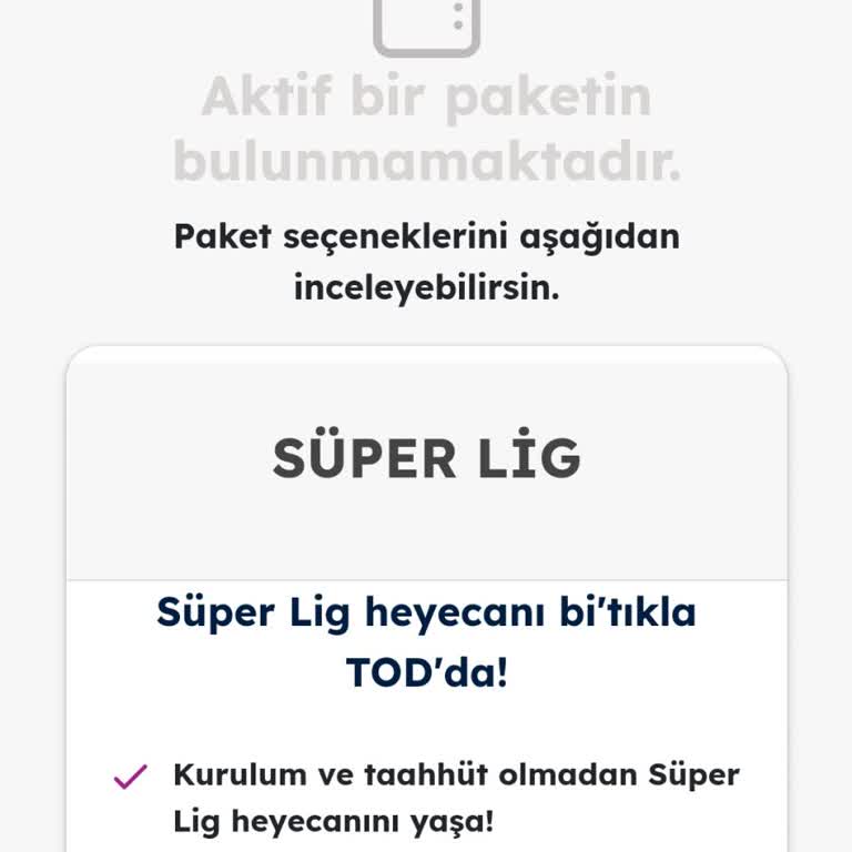 TOD Tv Tod Paket Satın Almama Rağmen Aktif Paketiniz Yok Diyor