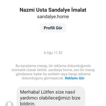 sandalye.home Instagram Üzerinden Sandalye Siparişi Sorunu