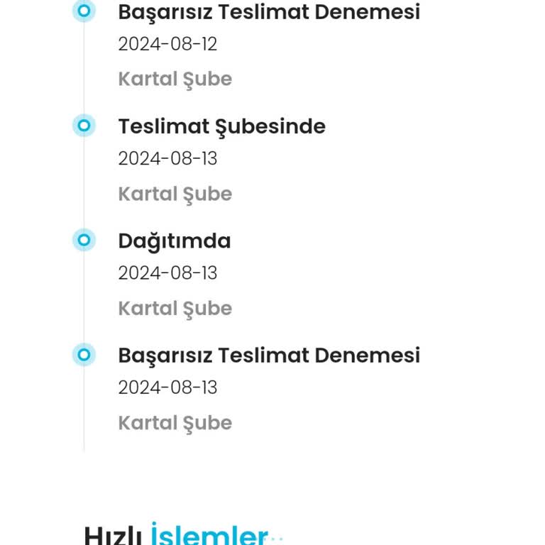 Kargoist Teslim Edilemeyen Paketim