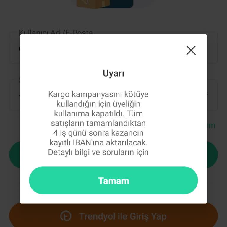Trendyol Kargo Kampanyasını Kötüye Kullanmaktan Hesap Kapatılması