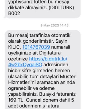 Digiturk Deprem Sonrası Kullanılmayan Hizmet İçin Haksız Fatura