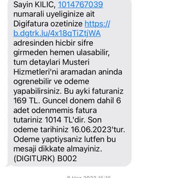 Digiturk Deprem Sonrası Kullanılmayan Hizmet İçin Haksız Fatura