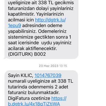 Digiturk Deprem Sonrası Kullanılmayan Hizmet İçin Haksız Fatura