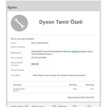Dyson Yetkili Servis Yasal Süreyi Aştı