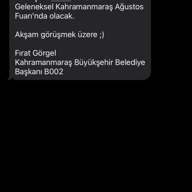 Kahramanmaraş Büyükşehir Belediyesi Tarafıma Sürekli Mesaj Atılıyor!