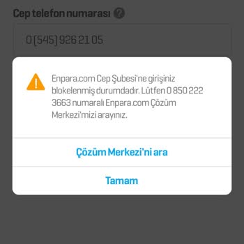 Enpara.com Güvenlik Blokesi Nedeniyle Mağduriyet