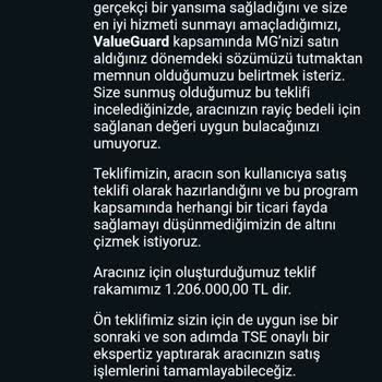 MG Türkiye Mg Zs Ev Valueguard