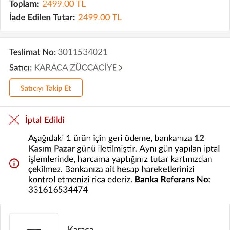 Trendyol Ürün İadesinin Ücreti Hesaba Yatırılmadı.