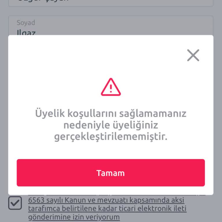 Tiktak Üyelik Sorunu: Ehliyetim Var Ama Üyelik Gerçekleşmiyor