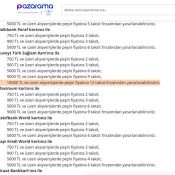 Pazarama 12 Ay Taksit Yazıyor Ama Uygulamıyor