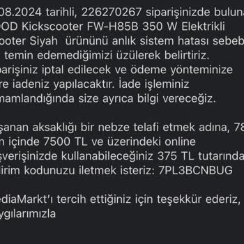 Media Markt İndirimden Aldığım Ürünü Sebepsiz İptal Etti!
