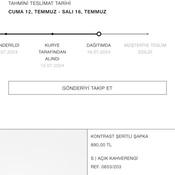 Zara Dağıtımda Olan Kargo Teslim Edilmiyor Ücret İademi Yapmıyor.