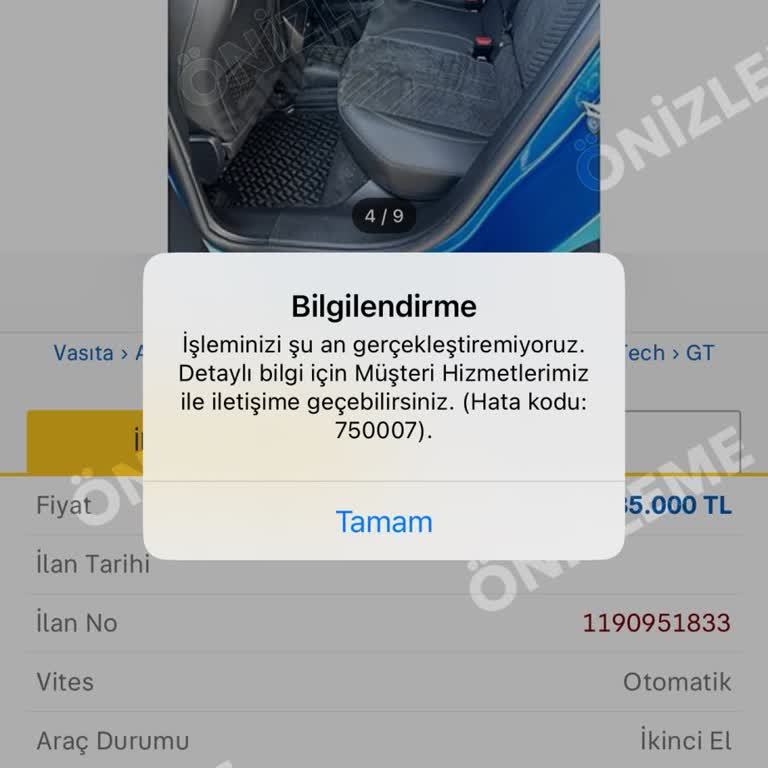 Sahibinden İlan Veremiyorum. 750007Hata Kodu Veriyor.