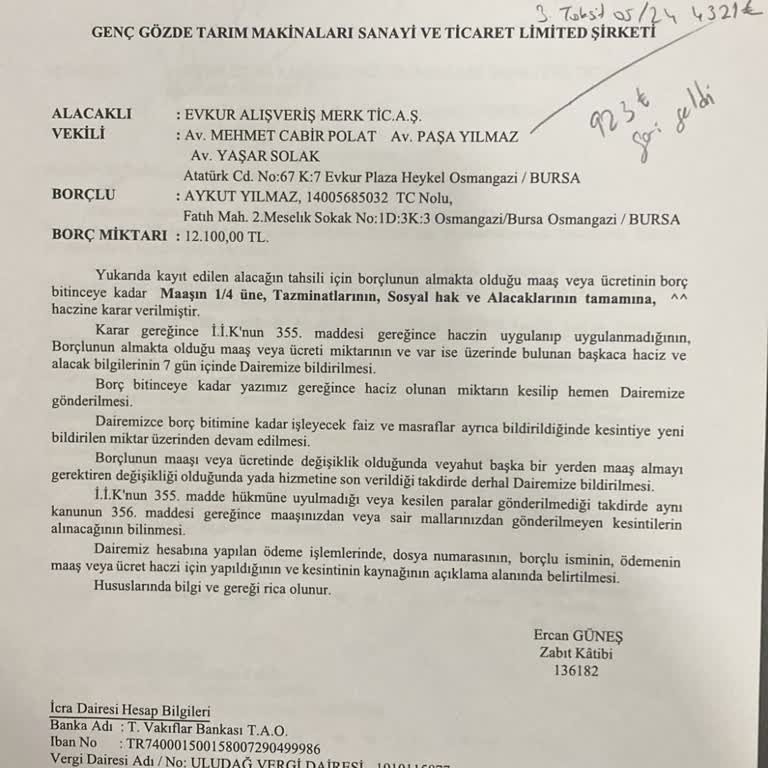 Evkur Hukuk Bürosunun Yanlış Kesinti Ve Rahatsız Edici Mesajları