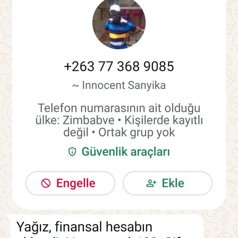 WhatsApp'dan Gelen Mesaj