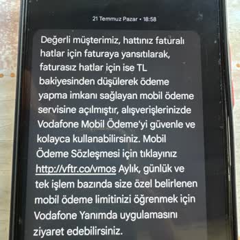 Vodafone Pay Vodafone Güvenlik Açığı Sebebiyle Mağduriyet