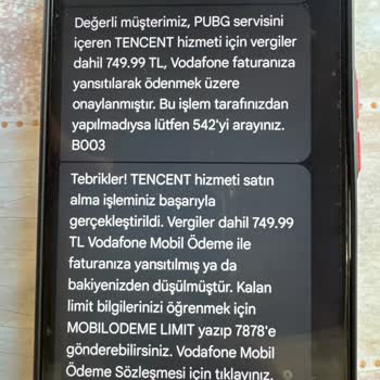 Vodafone Pay Vodafone Güvenlik Açığı Sebebiyle Mağduriyet