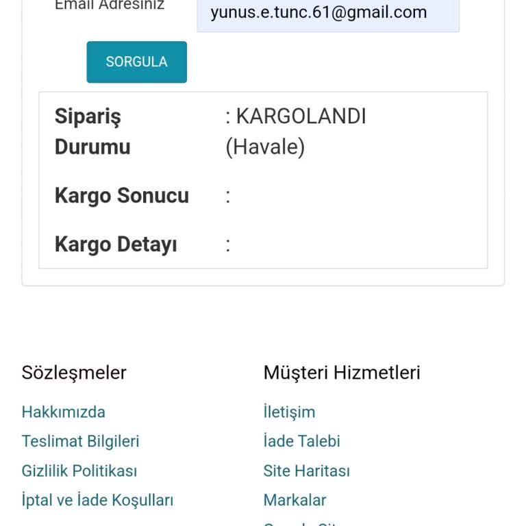 Buharkeyf 1 Haftadır Kargoya Verilmeyen Siparişim