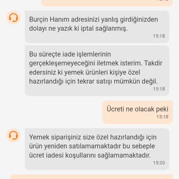 Trendyol GO Sipariş İptali