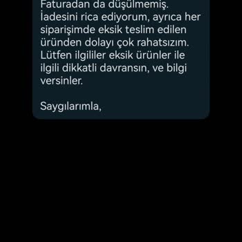 Cepte Şok Eksik Ürün