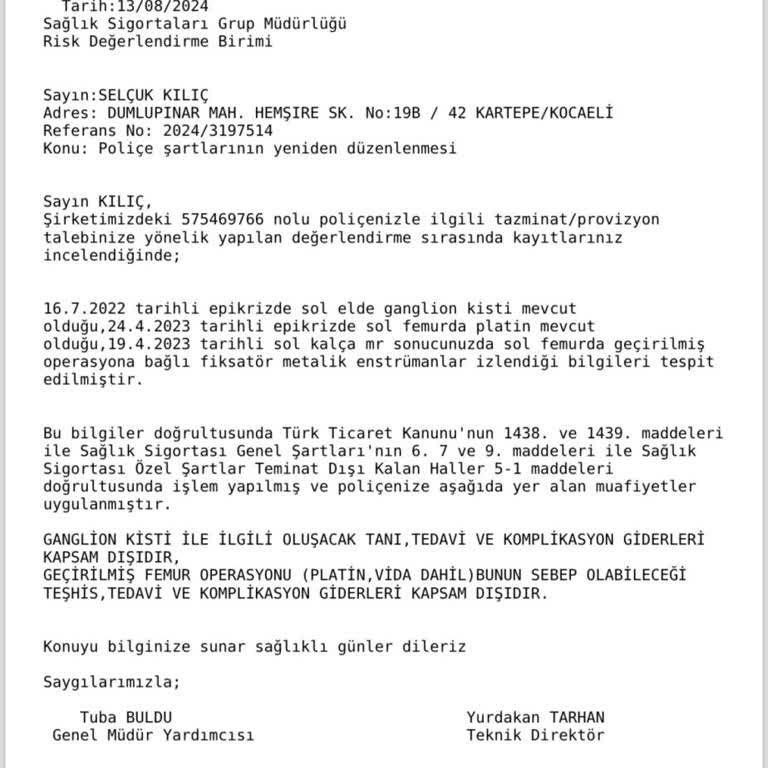 Türkiye Sigorta'nın Sürekli Kapsam Dışı Bırakma Sorunu