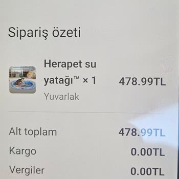 Hera Pet Kedi Su Yatağı Siparişi Hala Kargolanmadı