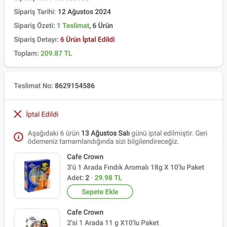 Trendyol Market Sipariş Teslimatını Kafasına Göre İptal Ediyor