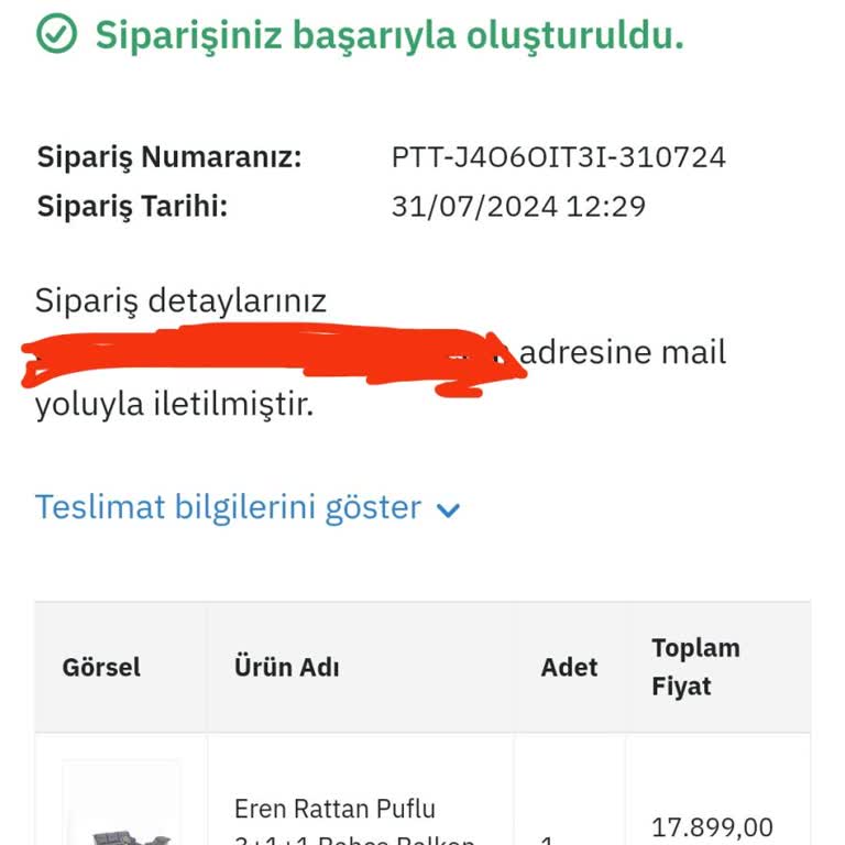 Evdemo Lojistik Evdemo Rattan Balkon Takımı Nakliye Mağduriyeti. Pişmanlıksın Evdemo!