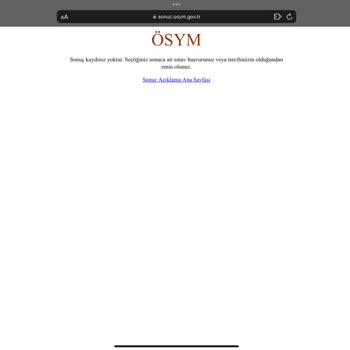 ÖSYM Yaptığım YKS Tercihleri Gözükmüyor!