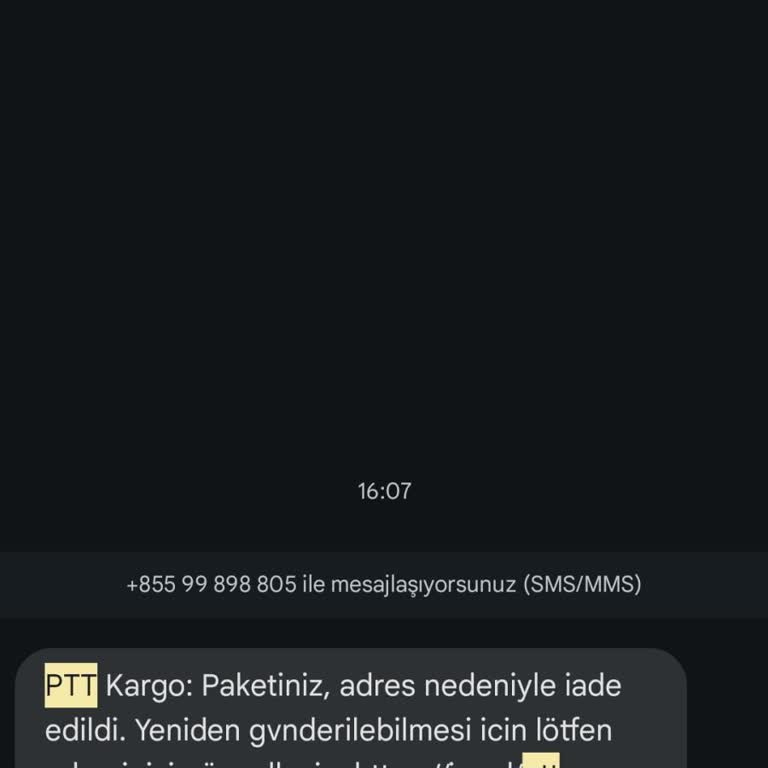PTT Kargodan Gelen Mesaj