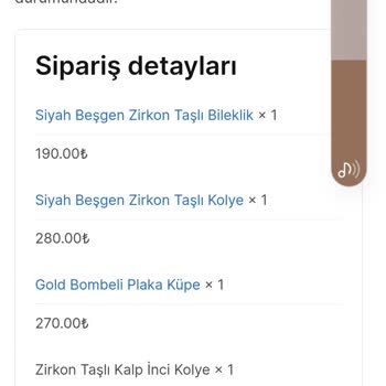 Yeşim Yılmaz Takı Sipariş Teslim Edilmemesi