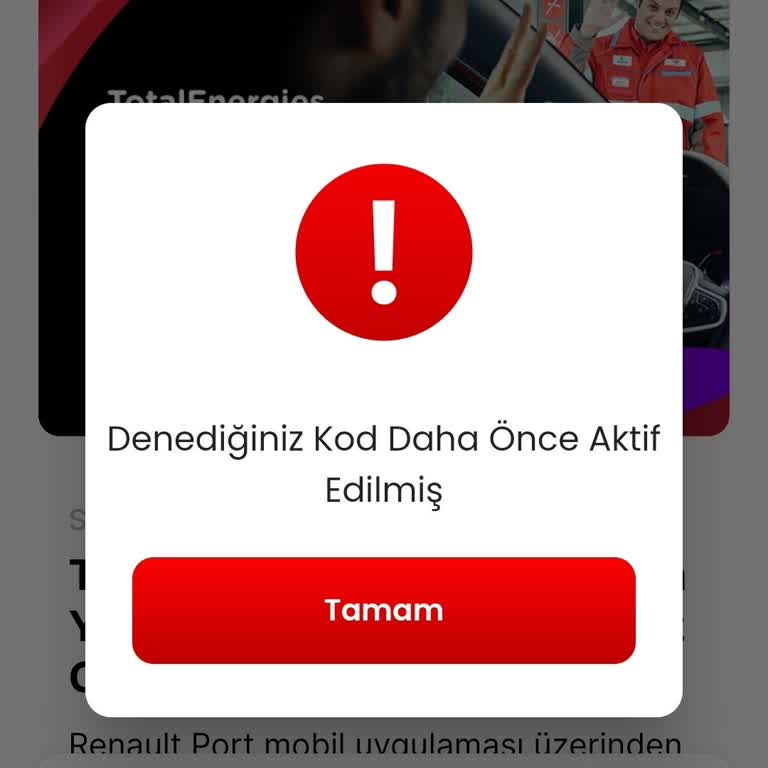 Renault Port Kampanya Kodunu Kullanamıyorum