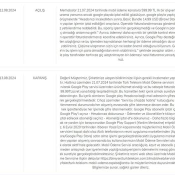 Türk Telekom Yapılmamış Mobil Ödeme İşlemine Para Talep Etmesi